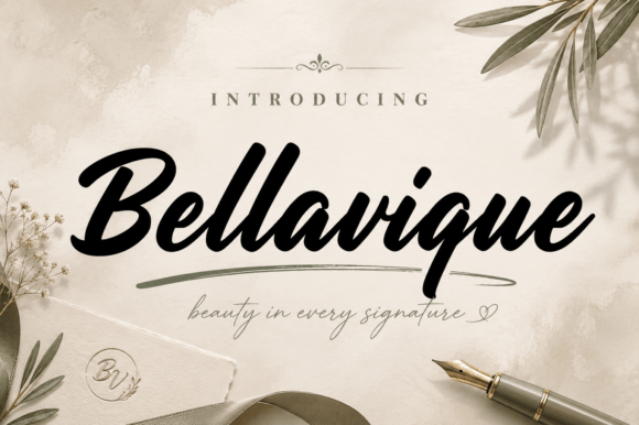Discover the Elegance of Bellavique: A Modern Script Font for Contemporary Design